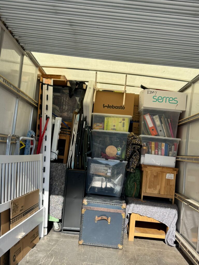 van full of packed items